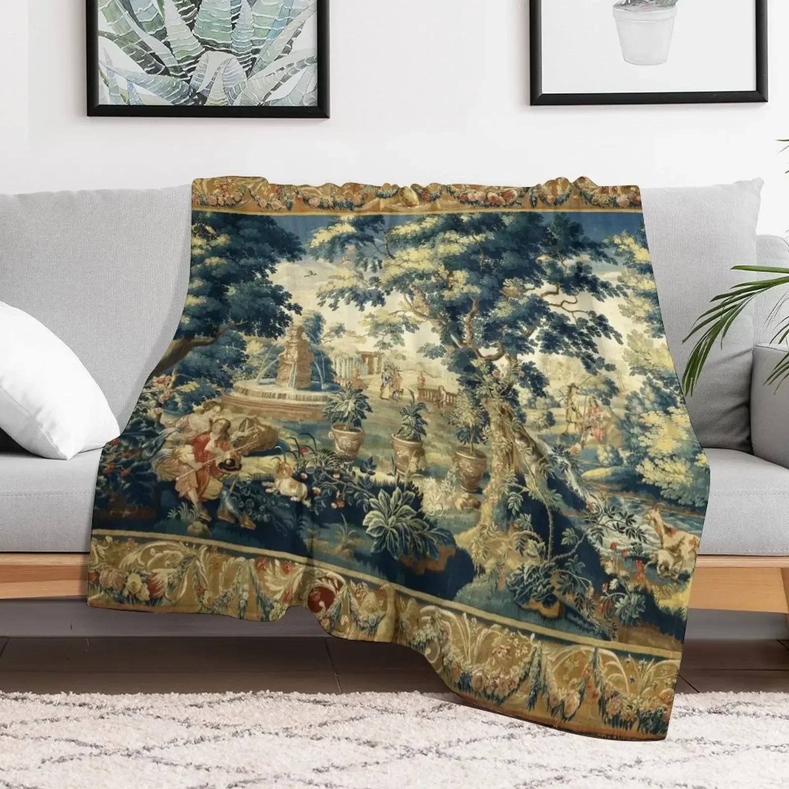 PARK SCENE WITH TREES,SITTING COUPLE AND HUNTERS IN WOODLAND LANDSCAPE Antique Flemish Tapestry Throw Blanket Designers Blankets
PARK SCENE WITH TREES,SITTING COUPLE AND HUNTERS IN WOODLAND LANDSCAPE Antique Flemish Tapestry Throw Blanket Designers Blankets