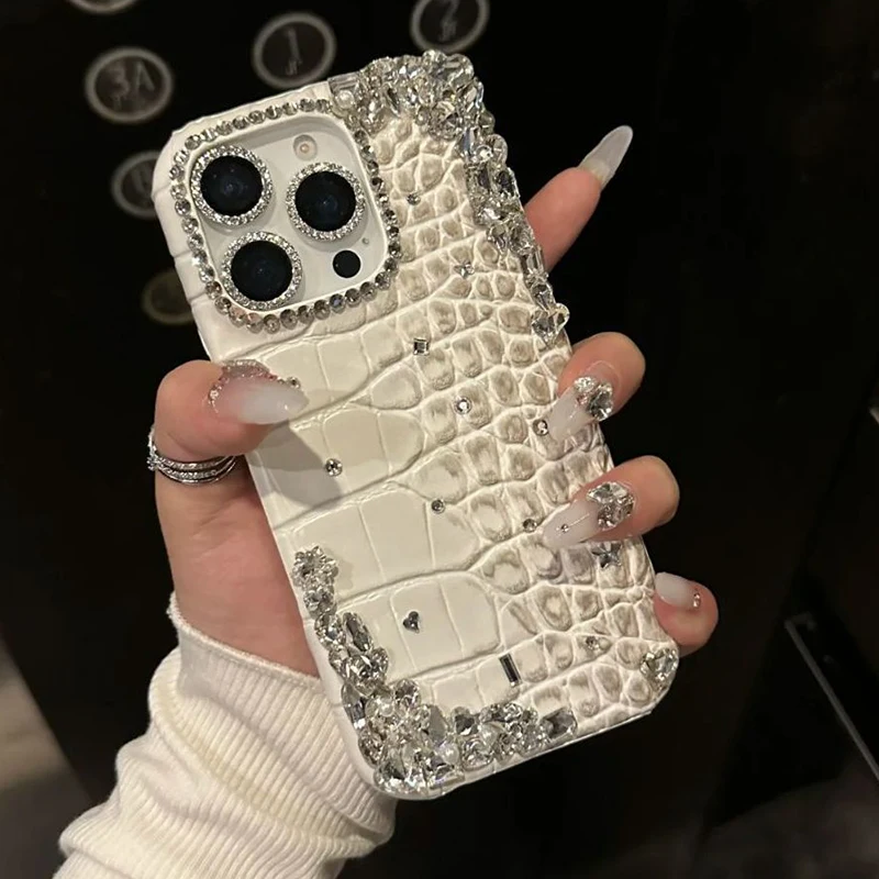 For iPhone 16 Promax Case Luxury Crocodile Pattern Rhinestone Phone Case For iPhone 12 13 14 15 16 17 Pro Max Cases Soft Cover
For iPhone 16 Promax Case Luxury Crocodile Pattern Rhinestone Phone Case For iPhone 12 13 14 15 16 17 Pro Max Cases Soft Cover
