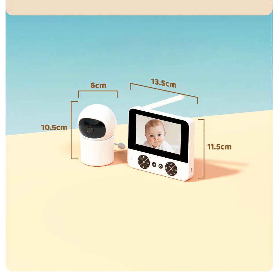 WiFi 2.4G Baby Monitor 4.3 Inch with Display Alarms Indoor Camera Security Surveillance With Night Vision 355°+55° Baby Camera
WiFi 2.4G Baby Monitor 4.3 Inch with Display Alarms Indoor Camera Security Surveillance With Night Vision 355°+55° Baby Camera