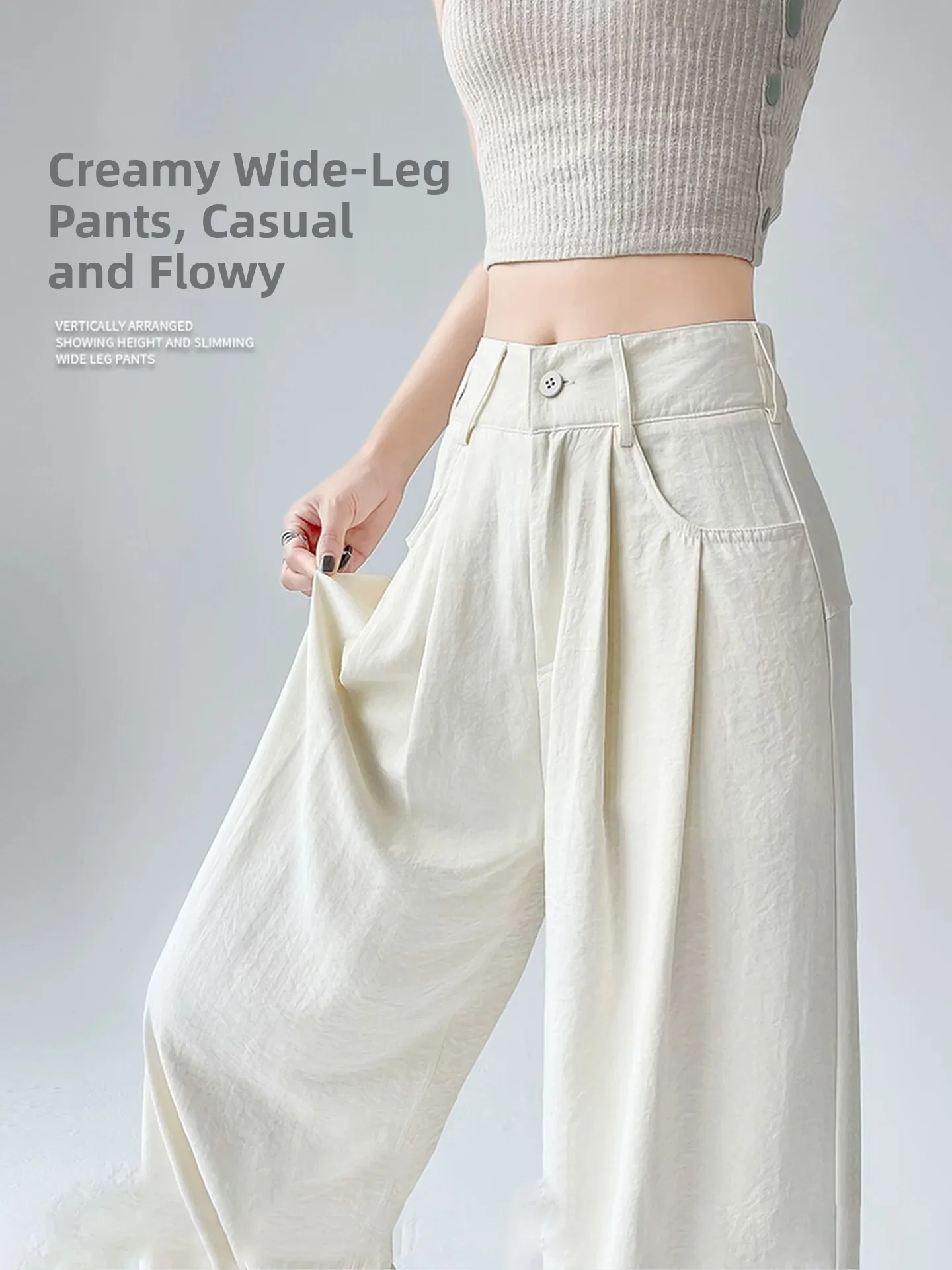 Casual Wide Leg Pants Women's Spring Summer 2026 New High Waist Straight Cut Drapey Loose Lazy Pants Premium Fabric
Casual Wide Leg Pants Women's Spring Summer 2026 New High Waist Straight Cut Drapey Loose Lazy Pants Premium Fabric