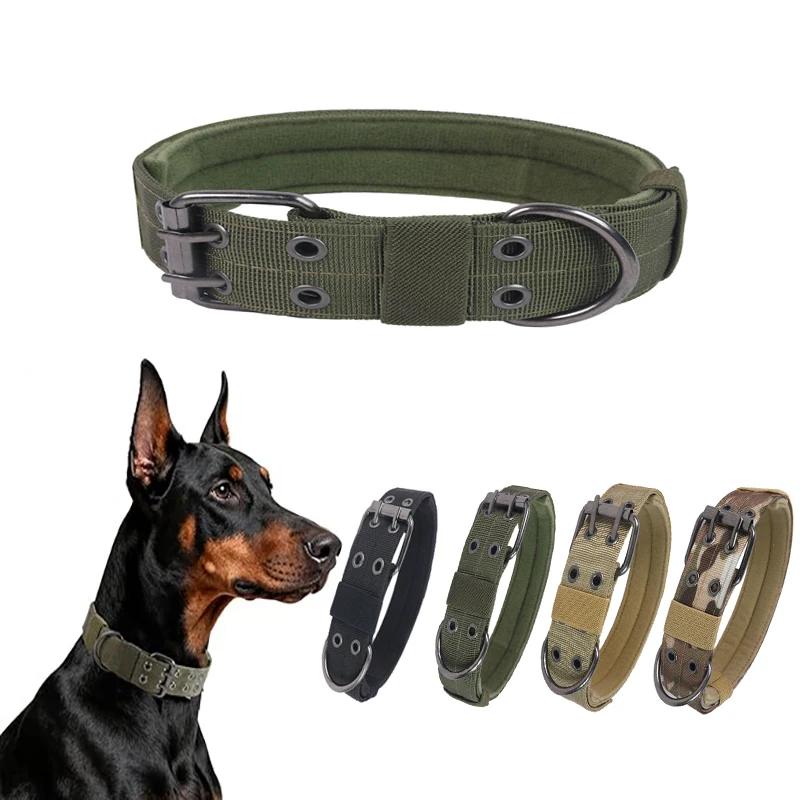 Military Dog Collar Adjustable Metal D Ring & Buckle Working Dog Collar for Medium Large Dogs
Military Dog Collar Adjustable Metal D Ring & Buckle Working Dog Collar for Medium Large Dogs