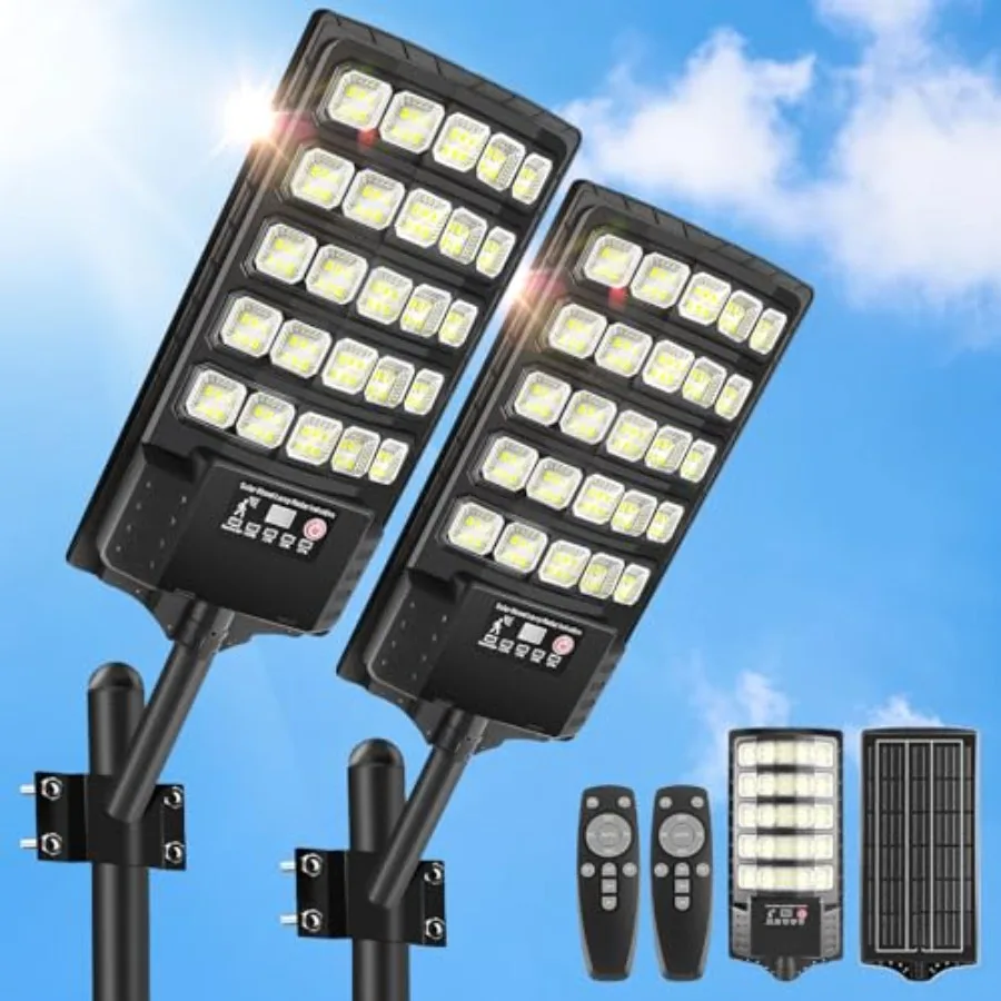 Solar Street Lights Outdoor Waterproof 20000LM 6500K Motion Sensor LED Flood Lights Dusk to Dawn Solar Lights with Remote Solar
Solar Street Lights Outdoor Waterproof 20000LM 6500K Motion Sensor LED Flood Lights Dusk to Dawn Solar Lights with Remote Solar