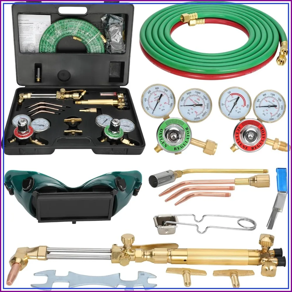 Upgraded Oxygen Acetylene Torch Kit, 17-Piece Welding & Cutting Set with 3 Rods, 1 Nozzle, Heavy Duty
Upgraded Oxygen Acetylene Torch Kit, 17-Piece Welding & Cutting Set with 3 Rods, 1 Nozzle, Heavy Duty