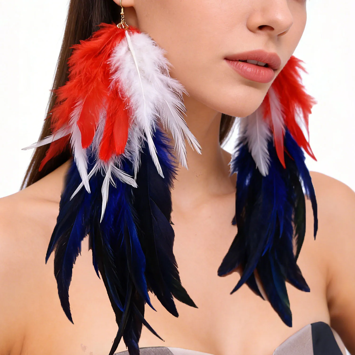 Boho Exaggeration Colorful Feather Earrings for Women Handmade Statement Jewelry for Halloween Trendy Accessory Gift
Boho Exaggeration Colorful Feather Earrings for Women Handmade Statement Jewelry for Halloween Trendy Accessory Gift