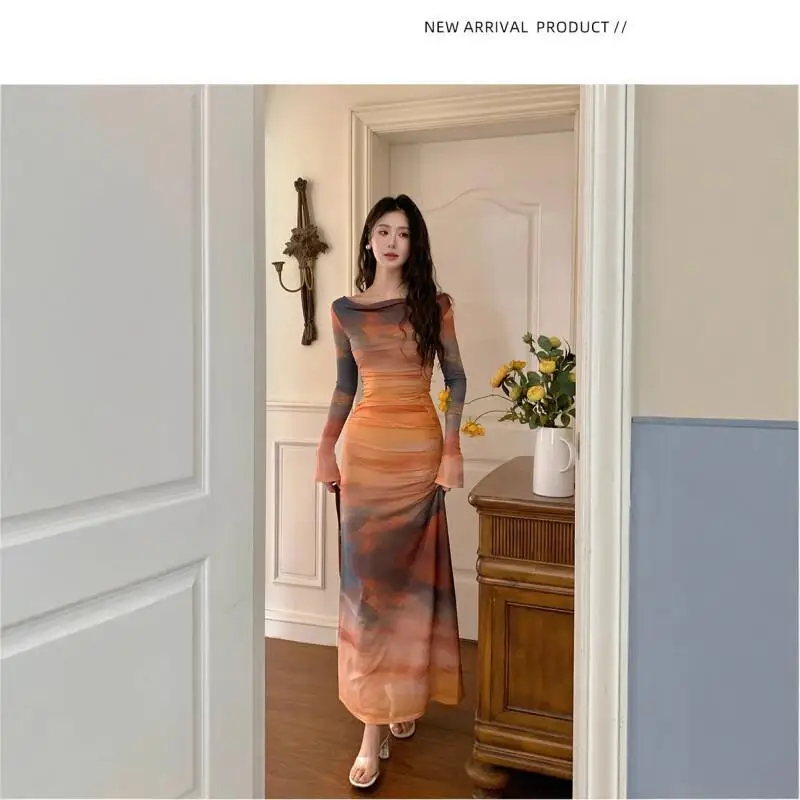 Французское длинное платье для женщин, пляжное, с принтом на закате, драпированным вырезом, элегантное, приталенное, с эффектом утончения талии, V-образным вырезом, с длинными рукавами, топы-платья
Французское длинное платье для женщин, пляжное, с принтом на закате, драпированным вырезом, элегантное, приталенное, с эффектом утончения талии, V-образным вырезом, с длинными рукавами, топы-платья