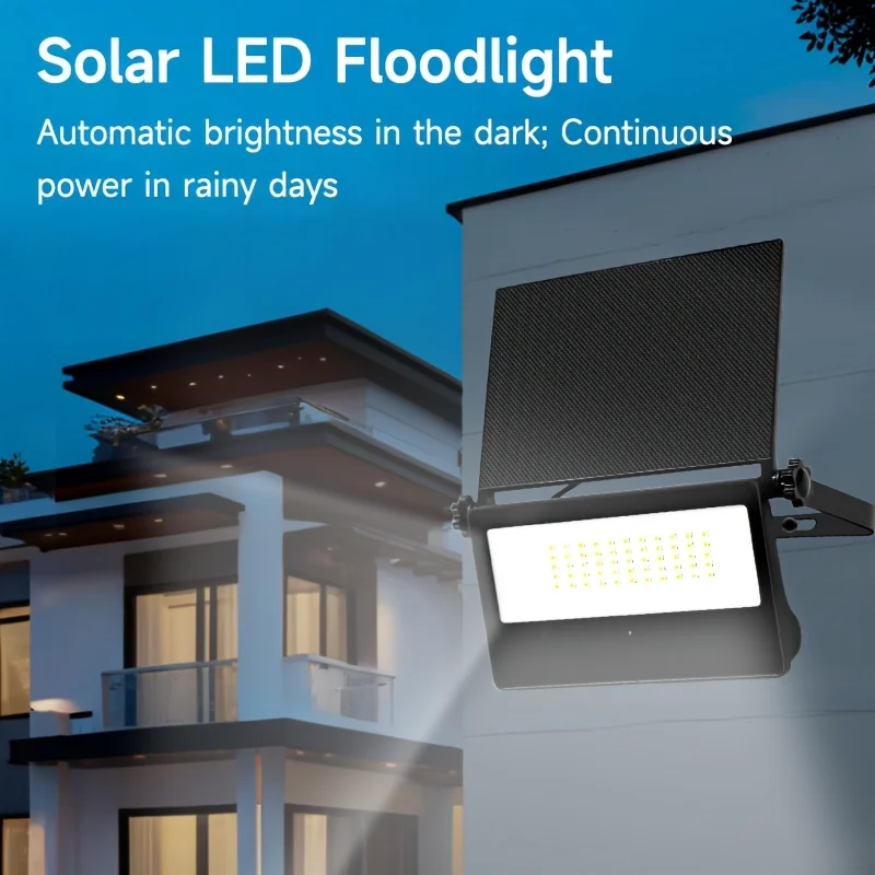 Aluminum frame single crystal solar LED floodlight, foldable portable solar floodlight, suitable for wall garden, garage
Aluminum frame single crystal solar LED floodlight, foldable portable solar floodlight, suitable for wall garden, garage