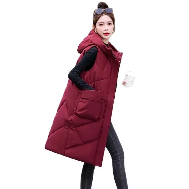 2023 New Autumn Winter Long Down Cotton Vest Fashion Women's Cotton Clothes Waistcoat Hooded Warm Parka Outerwear Jacket
2023 New Autumn Winter Long Down Cotton Vest Fashion Women's Cotton Clothes Waistcoat Hooded Warm Parka Outerwear Jacket