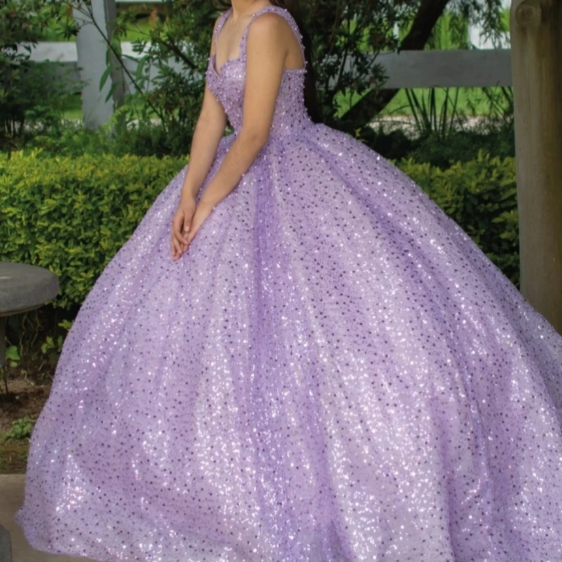 Luxury Lilac Mexico Women Birthday Party Dress Spaghetti Strap Pearls Sequined Ballgown Prom Quinceanera Vestido 15 Customized
Luxury Lilac Mexico Women Birthday Party Dress Spaghetti Strap Pearls Sequined Ballgown Prom Quinceanera Vestido 15 Customized