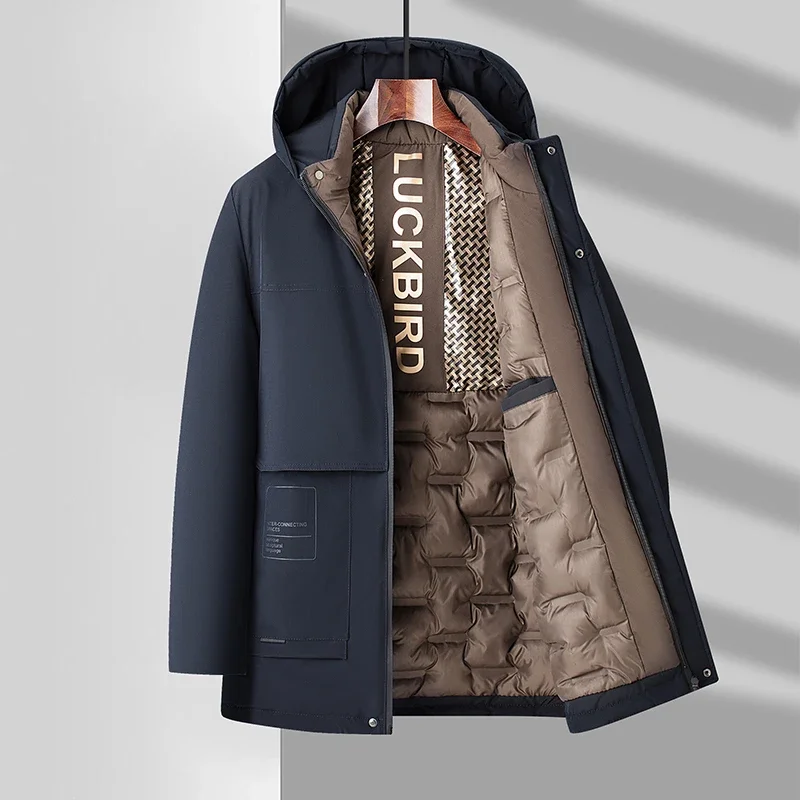 Длинное пальто на молнии, мужские парки высокого качества с капюшоном, модная повседневная мужская одежда, утолщенная теплая удобная одежда Roupas Masculinas 
Длинное пальто на молнии, мужские парки высокого качества с капюшоном, модная повседневная мужская одежда, утолщенная теплая удобная одежда Roupas Masculinas