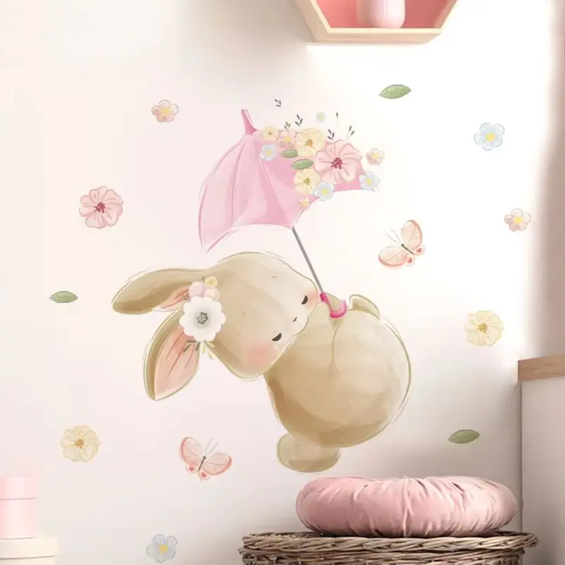 1pc Cute Cartoon Bunny Playing with Butterfly Flowers Rabbit Vinyl Wall Stickers PVC Decals for Nursery Baby Bedroom Playroom
1pc Cute Cartoon Bunny Playing with Butterfly Flowers Rabbit Vinyl Wall Stickers PVC Decals for Nursery Baby Bedroom Playroom