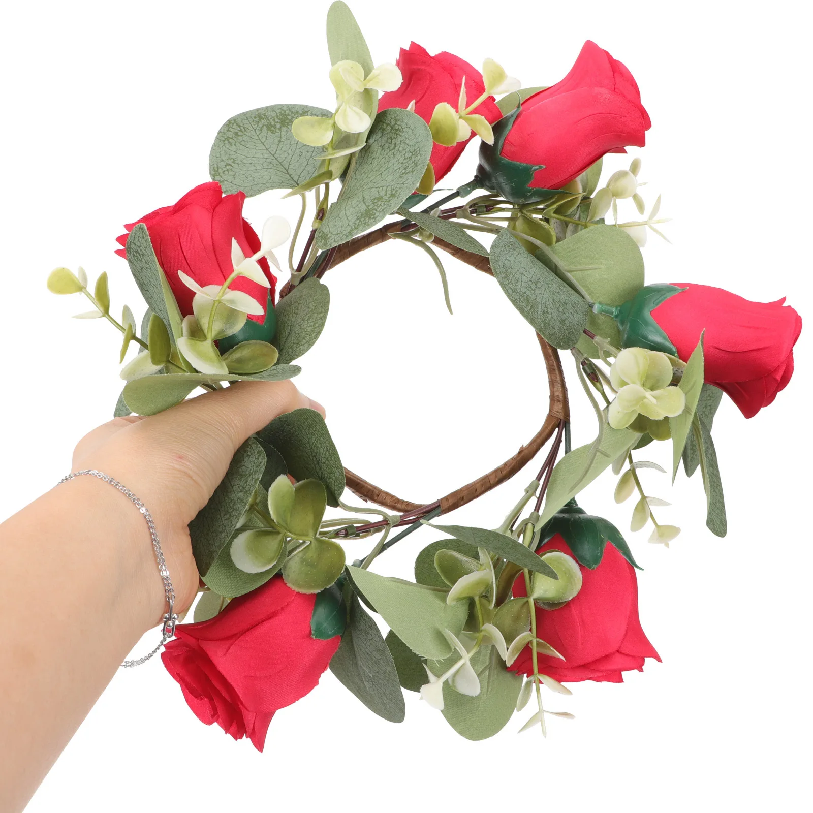 Mini Artificial Flower Wreath Red Rose Realistic Handmade Floral Garland Table Decoration Wedding Party Holiday Home
Mini Artificial Flower Wreath Red Rose Realistic Handmade Floral Garland Table Decoration Wedding Party Holiday Home
