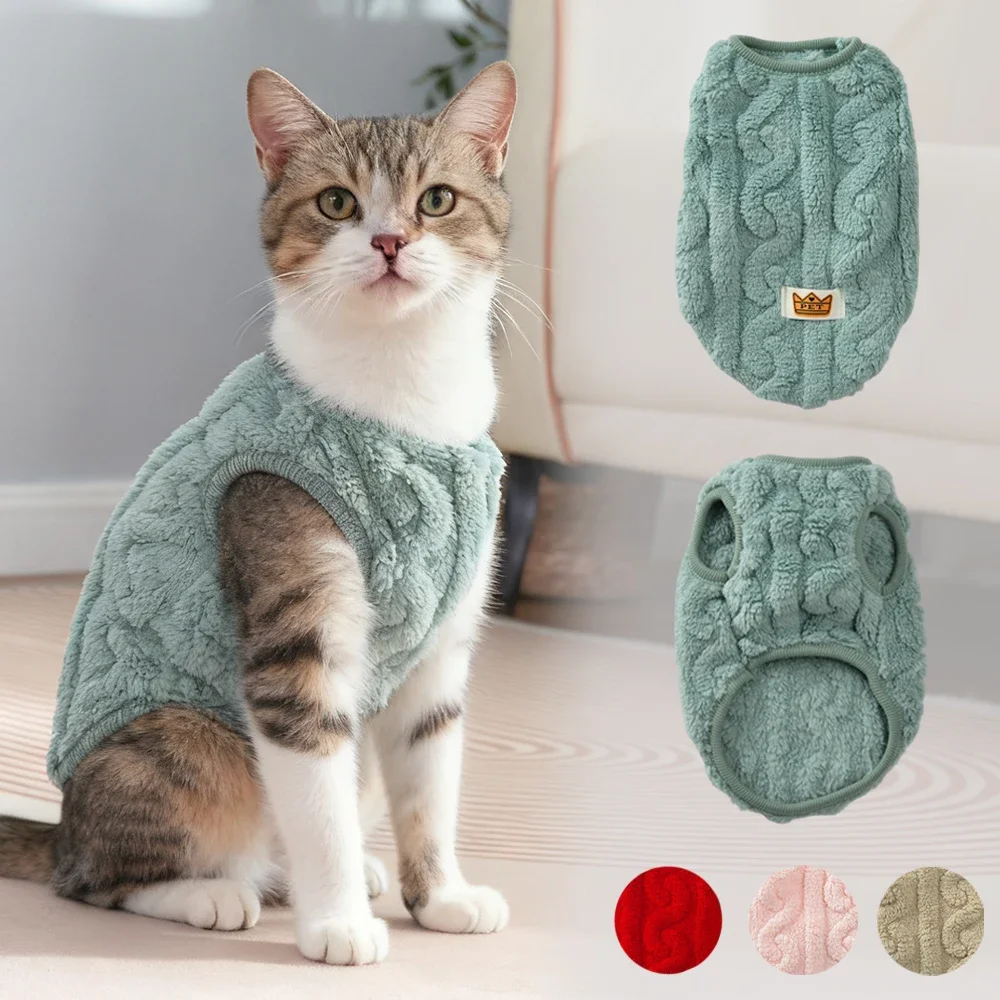 Winter Pet Clothes Warm Fleece Kitten Vest Coat For Small Cats Dogs Cozy Plush Solid Pullover Sleeveless Sweater Sphynx Costume
Winter Pet Clothes Warm Fleece Kitten Vest Coat For Small Cats Dogs Cozy Plush Solid Pullover Sleeveless Sweater Sphynx Costume