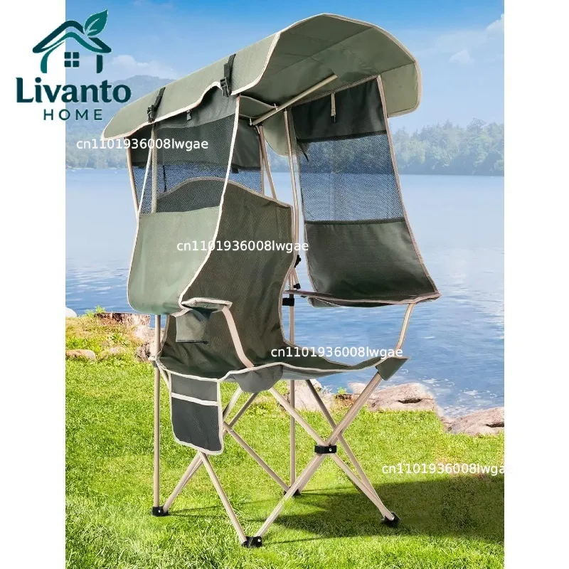 Folding Camping Chair with Canopy for Adults, Outdoor Beach Fishing Chair, 330LBS Load, Side Pocket
Folding Camping Chair with Canopy for Adults, Outdoor Beach Fishing Chair, 330LBS Load, Side Pocket