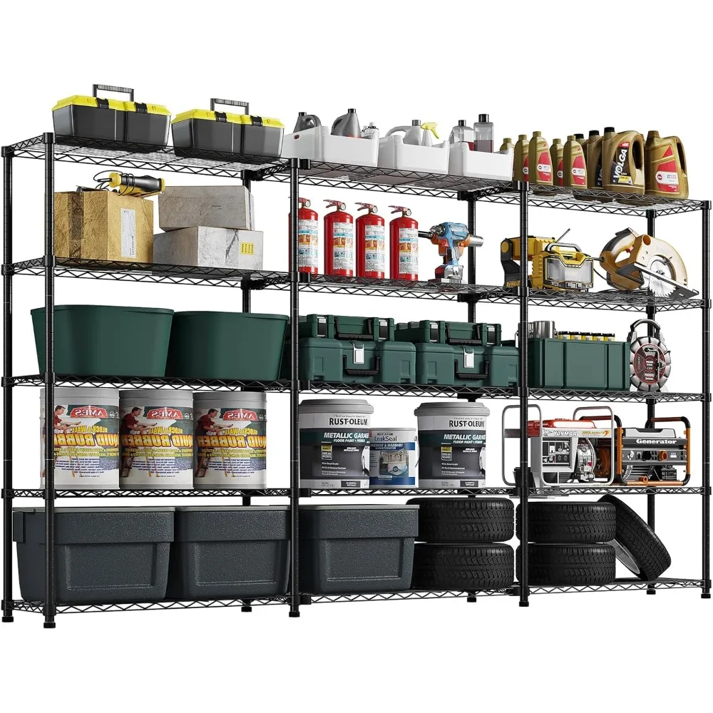 5 Tier Storage Shelves 88.5''W Wire Shelving Unit with Shelf Heavy Duty Metal Shelves for Storage Adjustable Garage Shelving
5 Tier Storage Shelves 88.5''W Wire Shelving Unit with Shelf Heavy Duty Metal Shelves for Storage Adjustable Garage Shelving