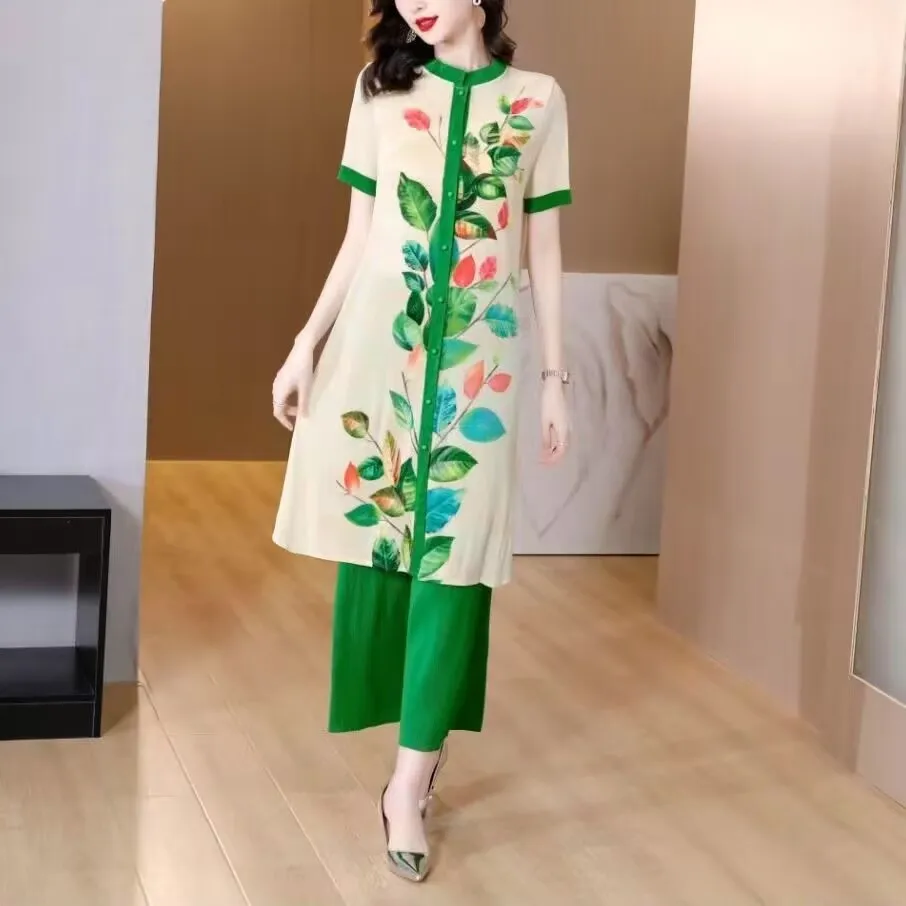 Mom Fashion Short Sleeved Printing Pant Set Summer Women Leisure Two Piece Set Retro Style Female Short Sleeved Thin 2 Piece Set
Mom Fashion Short Sleeved Printing Pant Set Summer Women Leisure Two Piece Set Retro Style Female Short Sleeved Thin 2 Piece Set