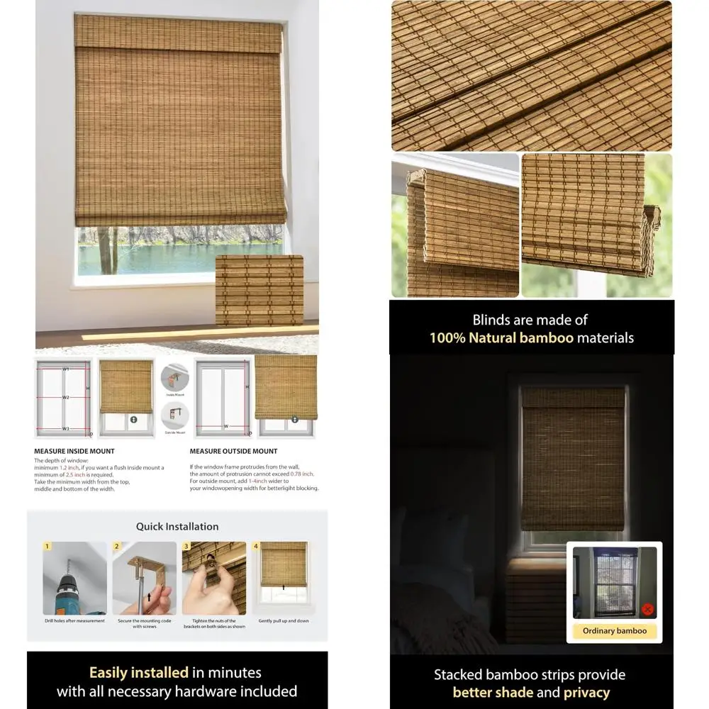 Беспроводные бамбуковые оконные шторы — ширина 36 x 64 высота, цвет тикового дерева, подходят для Windows 36,25 x 64, жалюзи в римском стиле для дома
Беспроводные бамбуковые оконные шторы — ширина 36 x 64 высота, цвет тикового дерева, подходят для Windows 36,25 x 64, жалюзи в римском стиле для дома