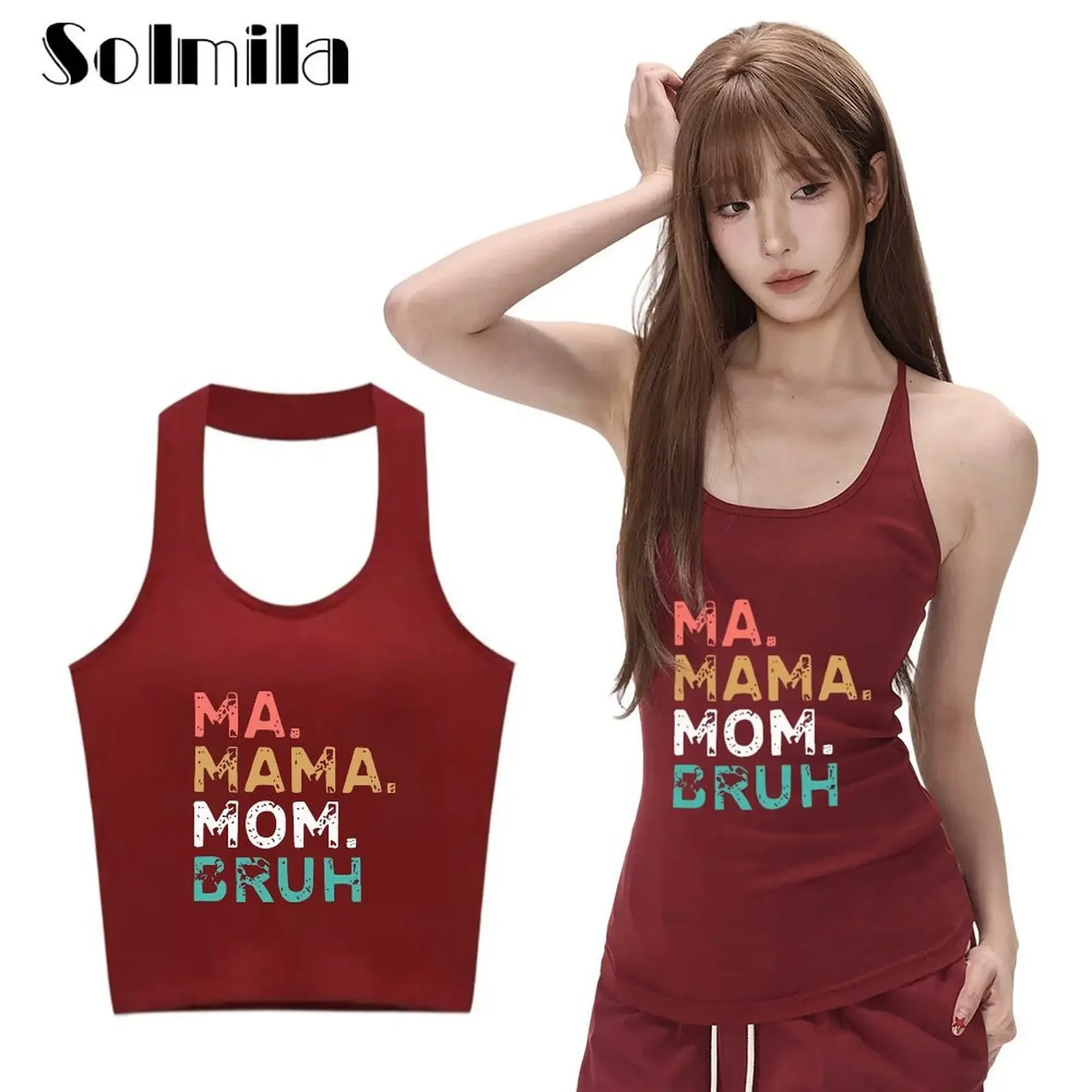 Women Summer Essential Streetwear Claret Sleeveless Halter Vests Fashion Casual Tops Cool Brand New Multi-Season Vacation Top
Women Summer Essential Streetwear Claret Sleeveless Halter Vests Fashion Casual Tops Cool Brand New Multi-Season Vacation Top