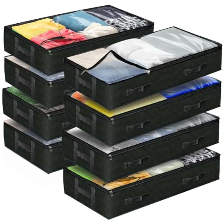 90L Under Bed Storage Containers 8 Pack Closet Organizer with Clear Window Underbed Storage Bins for Towels, Sweaters, Linens L
90L Under Bed Storage Containers 8 Pack Closet Organizer with Clear Window Underbed Storage Bins for Towels, Sweaters, Linens L