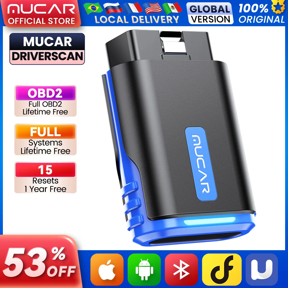 MUCAR Driverscan Automotive Diagnostic Tools Obd 2 Scanner All Cars Full System Code Reader 15 Resets Bi-Directional Scan Tool
MUCAR Driverscan Automotive Diagnostic Tools Obd 2 Scanner All Cars Full System Code Reader 15 Resets Bi-Directional Scan Tool