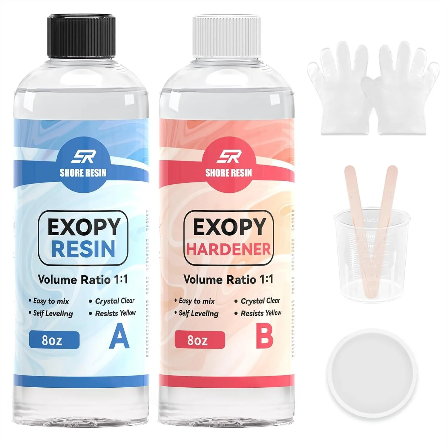 Epoxy Resin Kit, Crystal Clear 1:1 Self-Leveling System for Jewelry Casting & DIY Crafts, 16 OZ
Epoxy Resin Kit, Crystal Clear 1:1 Self-Leveling System for Jewelry Casting & DIY Crafts, 16 OZ