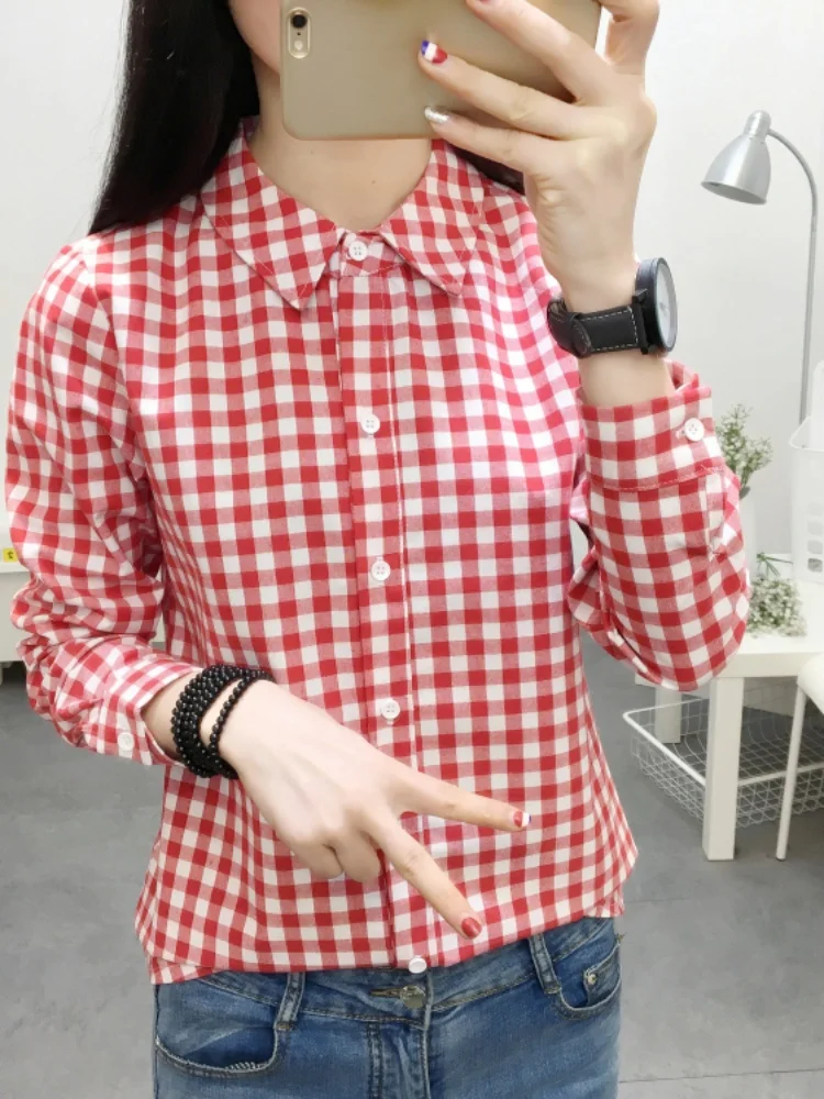 Spring 2025 Women's Plaid irt Long Sve Loose Cotton Linen Top Fre Japanese Sle Student Casual Sweet Wind Outerwear
Spring 2025 Women's Plaid irt Long Sve Loose Cotton Linen Top Fre Japanese Sle Student Casual Sweet Wind Outerwear