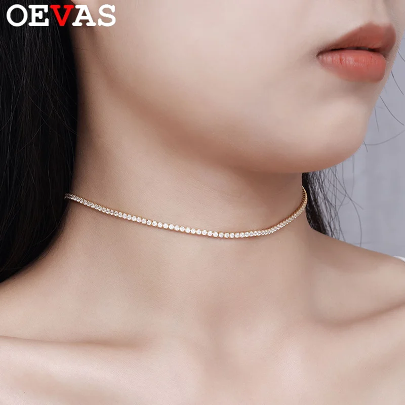 OEVAS 2mm D Color Full Moissanite Necklace for Wome S925 Sterling Silver Lab Grown Diamond Wedding Party Fine Jewelry
OEVAS 2mm D Color Full Moissanite Necklace for Wome S925 Sterling Silver Lab Grown Diamond Wedding Party Fine Jewelry