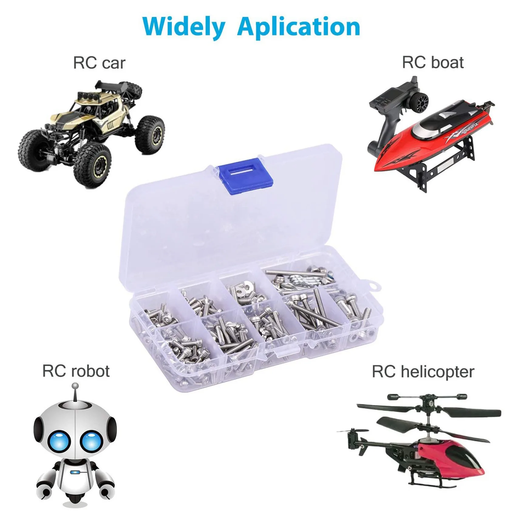 410Pcs Stainless Steel Rc Countersunk Screw Kit For 1/10 1/8 Traxxas Slash Rustler Axial Hsp Hpi Arrma Redcat Rc Truck
410Pcs Stainless Steel Rc Countersunk Screw Kit For 1/10 1/8 Traxxas Slash Rustler Axial Hsp Hpi Arrma Redcat Rc Truck