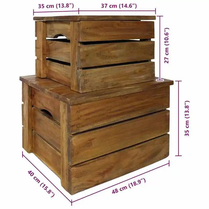 Storage Crate Set 2 Pieces Solid Mahogany Wood
Storage Crate Set 2 Pieces Solid Mahogany Wood