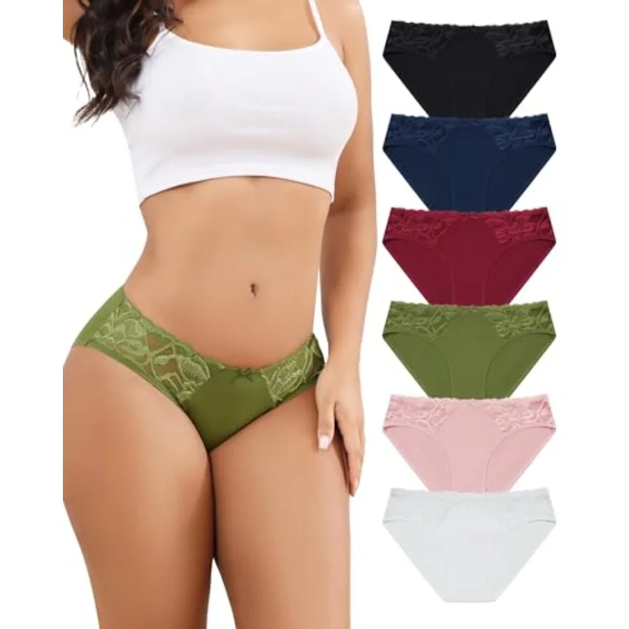 Aijolen Women's Cotton Bikini Panties Lace Cheeky Underwear for Women Breathable Soft Underwear Women Pack S-XL
Aijolen Women's Cotton Bikini Panties Lace Cheeky Underwear for Women Breathable Soft Underwear Women Pack S-XL