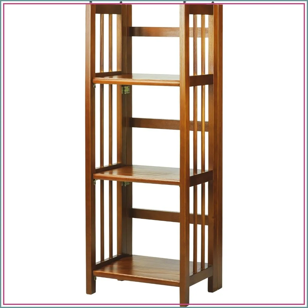 3-Shelf Folding Bookcase, 14" Wide, Honey Oak Finish, No Assembly Needed
3-Shelf Folding Bookcase, 14" Wide, Honey Oak Finish, No Assembly Needed