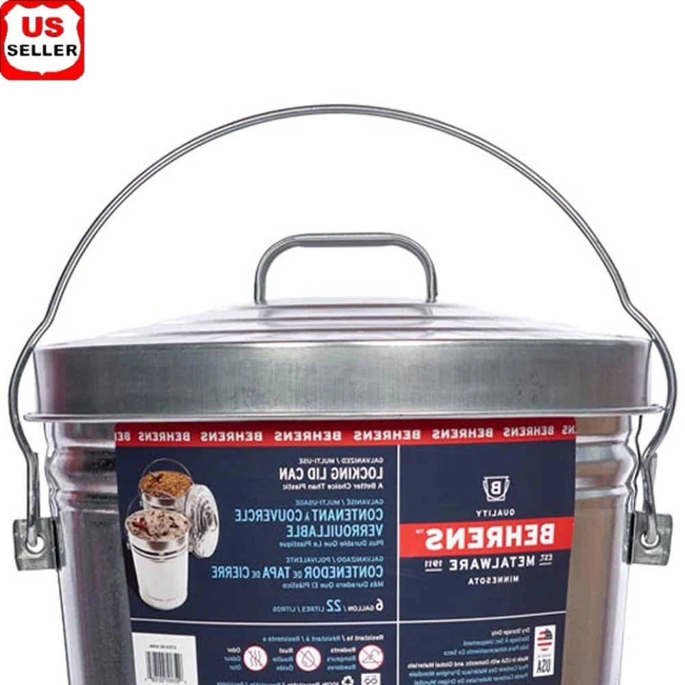 Galvanized Steel Locking Lid Storage Can 6 Gallon Heavy Duty Rodent Resistant Dry Food Container Ideal Home Garden Farm
Galvanized Steel Locking Lid Storage Can 6 Gallon Heavy Duty Rodent Resistant Dry Food Container Ideal Home Garden Farm