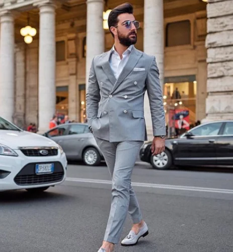 ClassicFashion Double-breasted Men's Light Gray Suit Groomsmen Wedding Party Slim Fit Dress Casual Custom Smoking Pants
ClassicFashion Double-breasted Men's Light Gray Suit Groomsmen Wedding Party Slim Fit Dress Casual Custom Smoking Pants