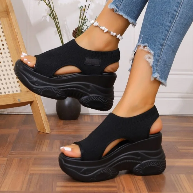 Womens Wedge Heeled Sandals Elastic Cloth Canvas Breathable Sandalias Fashion Casual Sports Sandals for Women Platform Sandalias
Womens Wedge Heeled Sandals Elastic Cloth Canvas Breathable Sandalias Fashion Casual Sports Sandals for Women Platform Sandalias