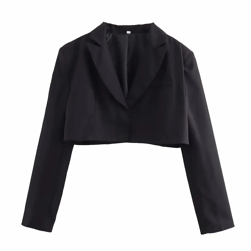 Trendy Short Suit Jacket Office Lady Fit Street Fashion Long Sleeves Streetwear Tops Autumn Spring Thin Suit Coat Solid Black
Trendy Short Suit Jacket Office Lady Fit Street Fashion Long Sleeves Streetwear Tops Autumn Spring Thin Suit Coat Solid Black
