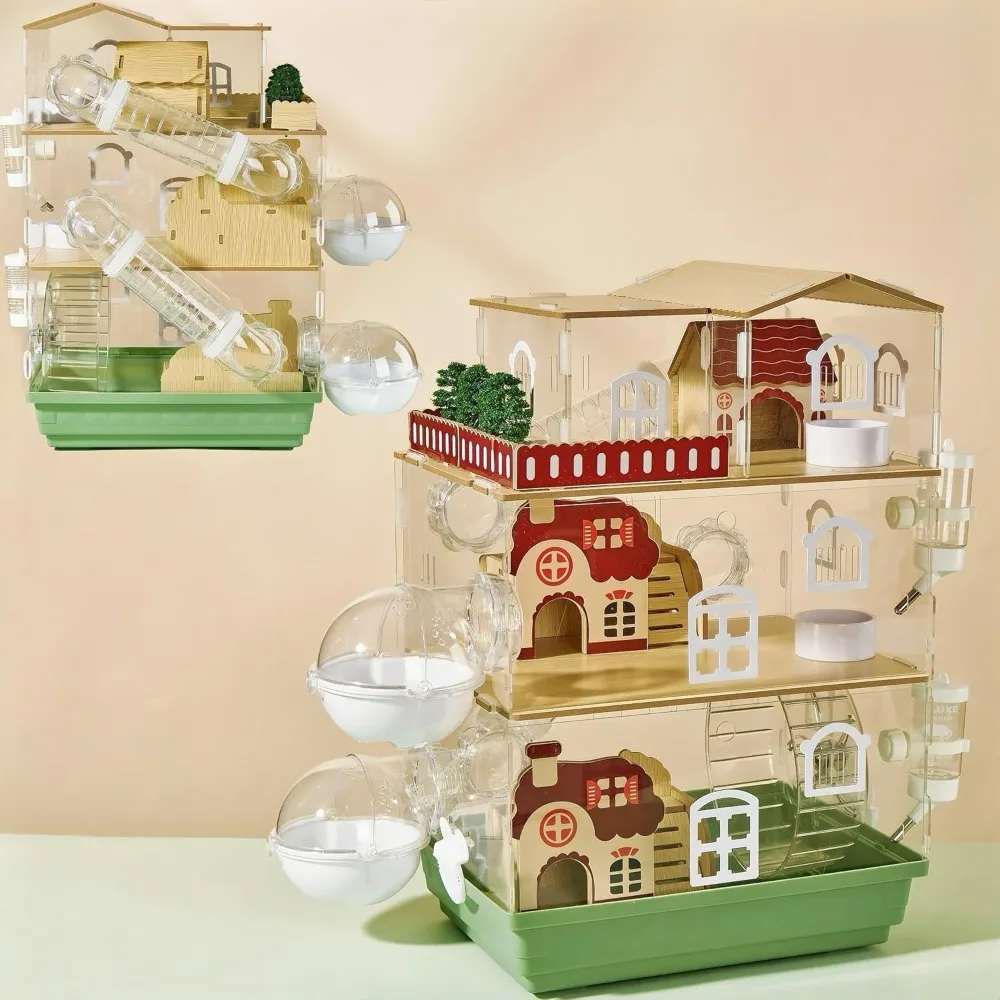 17 in 1 Clear Acrylic Hamster Cage with All Accessories,13.5''L* 10''W* 21''H Dwarf Hamster Cage,Magnetic Connection Small Hamst
17 in 1 Clear Acrylic Hamster Cage with All Accessories,13.5''L* 10''W* 21''H Dwarf Hamster Cage,Magnetic Connection Small Hamst