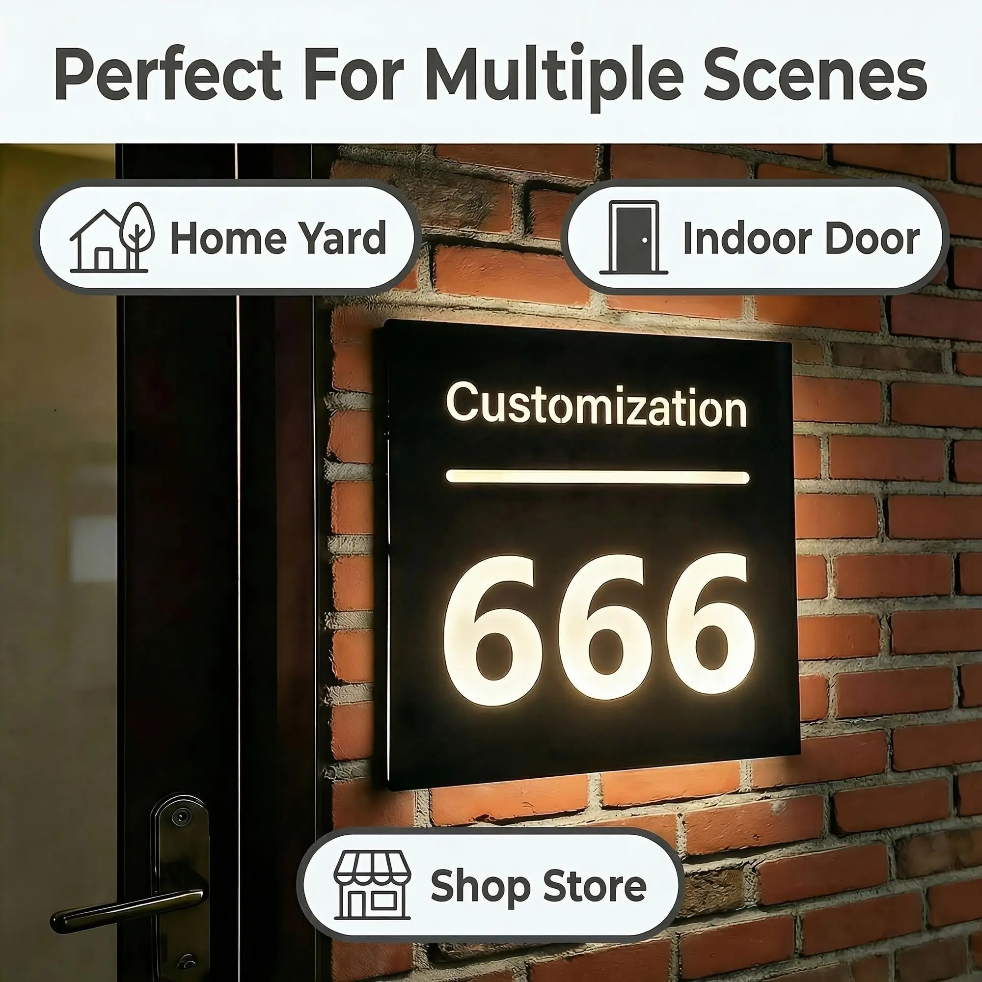 Hot Sale Minimalist LED Smart HD Address Sign Waterproof Luminous Outdoor Door Plaque Custom Number Board for Yard Restaurant
Hot Sale Minimalist LED Smart HD Address Sign Waterproof Luminous Outdoor Door Plaque Custom Number Board for Yard Restaurant