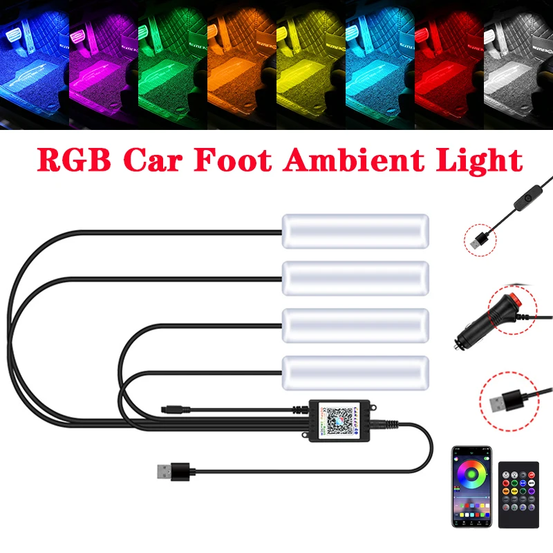LED RGB Car Foot Ambient Light With USB Wireless Remote Voice Music APP Control Cigarette Lighter Car Footwell Lights
LED RGB Car Foot Ambient Light With USB Wireless Remote Voice Music APP Control Cigarette Lighter Car Footwell Lights