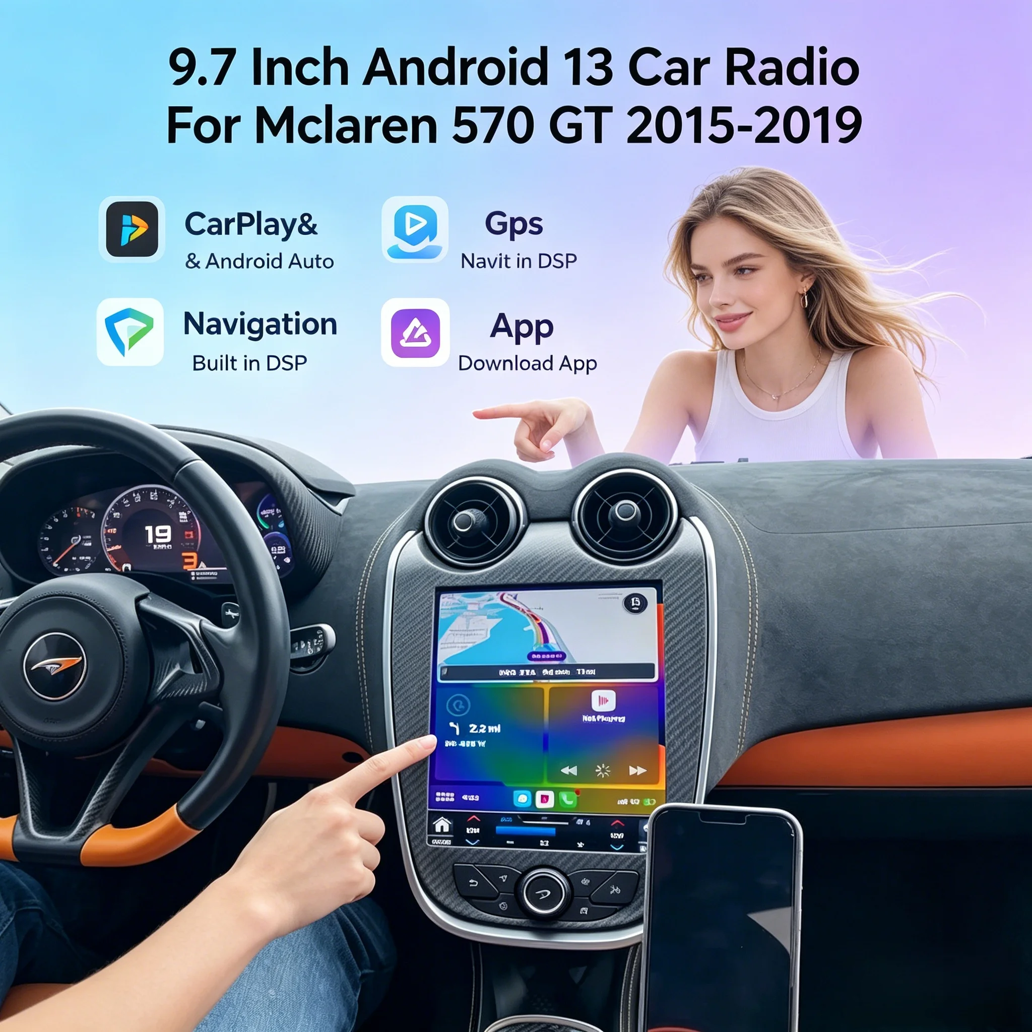 9.7 Inch Android 13 Car Radio For Mclaren 570 GT 2015-2019 DVD Multimedia Video Player Auto GPS Navigation Carplay Carbon 5G
9.7 Inch Android 13 Car Radio For Mclaren 570 GT 2015-2019 DVD Multimedia Video Player Auto GPS Navigation Carplay Carbon 5G