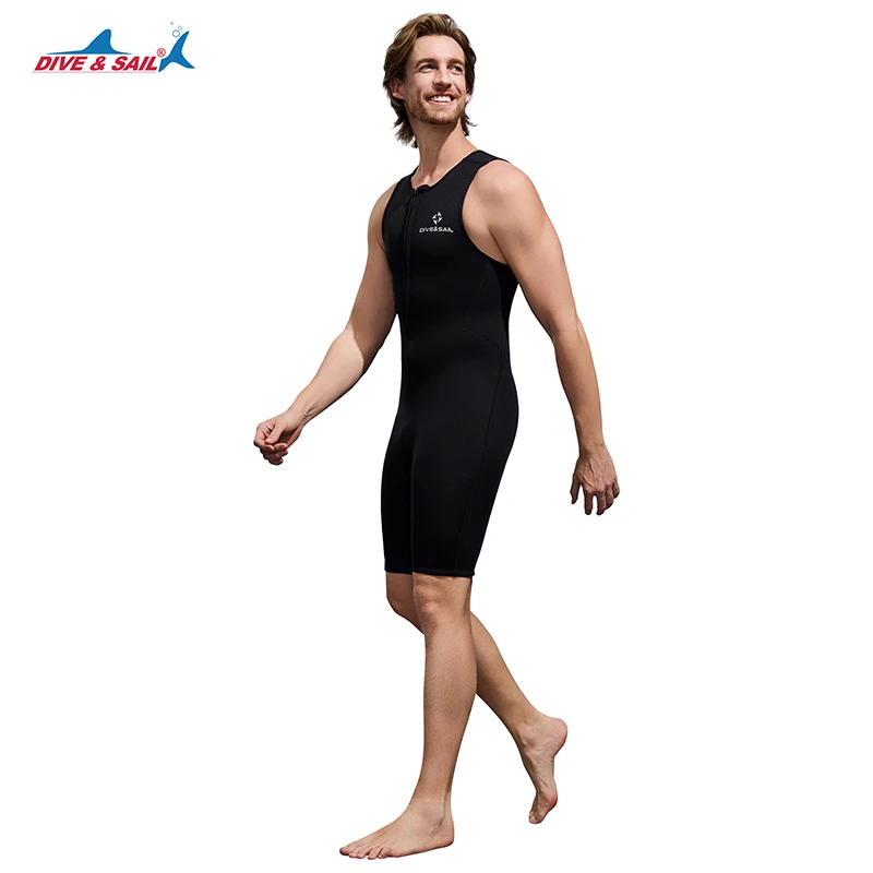 Men's 2mm Neoprene Front Zip One-piece Sleeveless Wetsuit with Boylegs, Spring John Wet Suit
Men's 2mm Neoprene Front Zip One-piece Sleeveless Wetsuit with Boylegs, Spring John Wet Suit