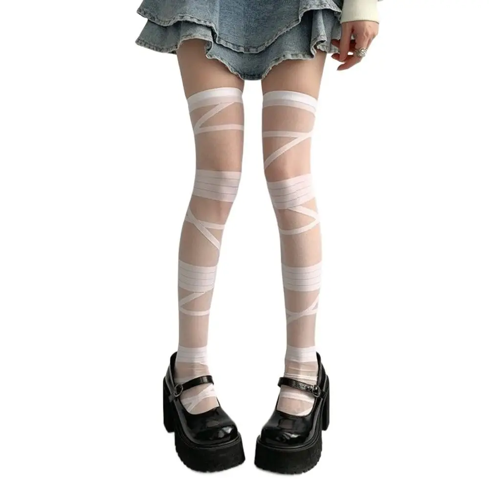 Nylon Transparent Stripe Stockings Elastic Lolita JK Style High Tube Long Socks Ultra-thin Breathable Above Knee Stocking Lady
Nylon Transparent Stripe Stockings Elastic Lolita JK Style High Tube Long Socks Ultra-thin Breathable Above Knee Stocking Lady