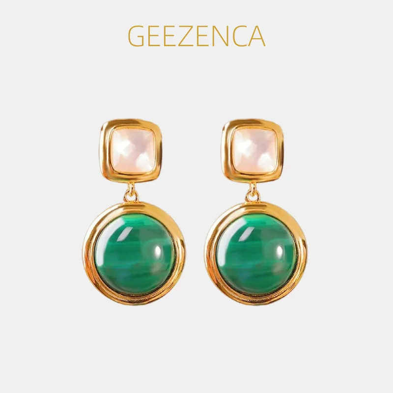 GEEZENCA 925 Silver Malachite Lapis Lazuli Mother of Pearl Womens Drop Dangle Earrings 18K Gold Geometric Fashion Earring Gift
GEEZENCA 925 Silver Malachite Lapis Lazuli Mother of Pearl Womens Drop Dangle Earrings 18K Gold Geometric Fashion Earring Gift
