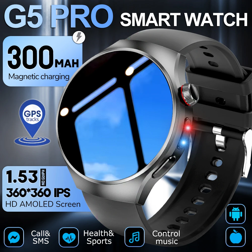 Новые умные часы 5 Pro, GPS-трекер, пульсометр, 1,53-дюймовый AMOLED-экран, IP67, водонепроницаемые, BT-вызов, несколько спортивных умных часов
Новые умные часы 5 Pro, GPS-трекер, пульсометр, 1,53-дюймовый AMOLED-экран, IP67, водонепроницаемые, BT-вызов, несколько спортивных умных часов