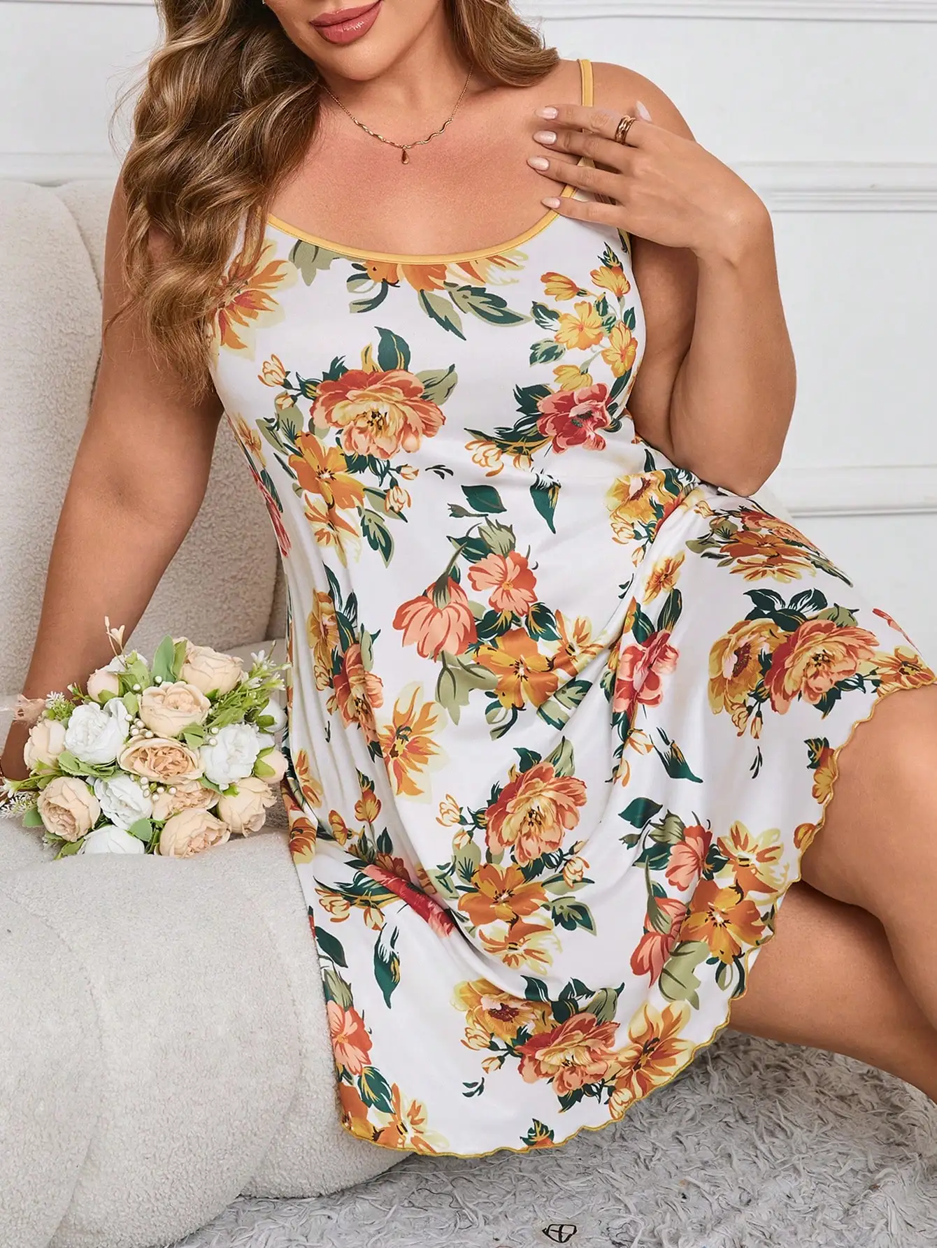 Serenescape Plus Size Floral Print Camisole Nightdress, Summer Casual PerfectSummer Plus Size White Nightdress Women Floral Print Sleeveless Cami Dress Sleepwear Loungewear Casual Homewear Nightwear
Serenescape Plus Size Floral Print Camisole Nightdress, Summer Casual PerfectSummer Plus Size White Nightdress Women Floral Print Sleeveless Cami Dress Sleepwear Loungewear Casual Homewear Nightwear