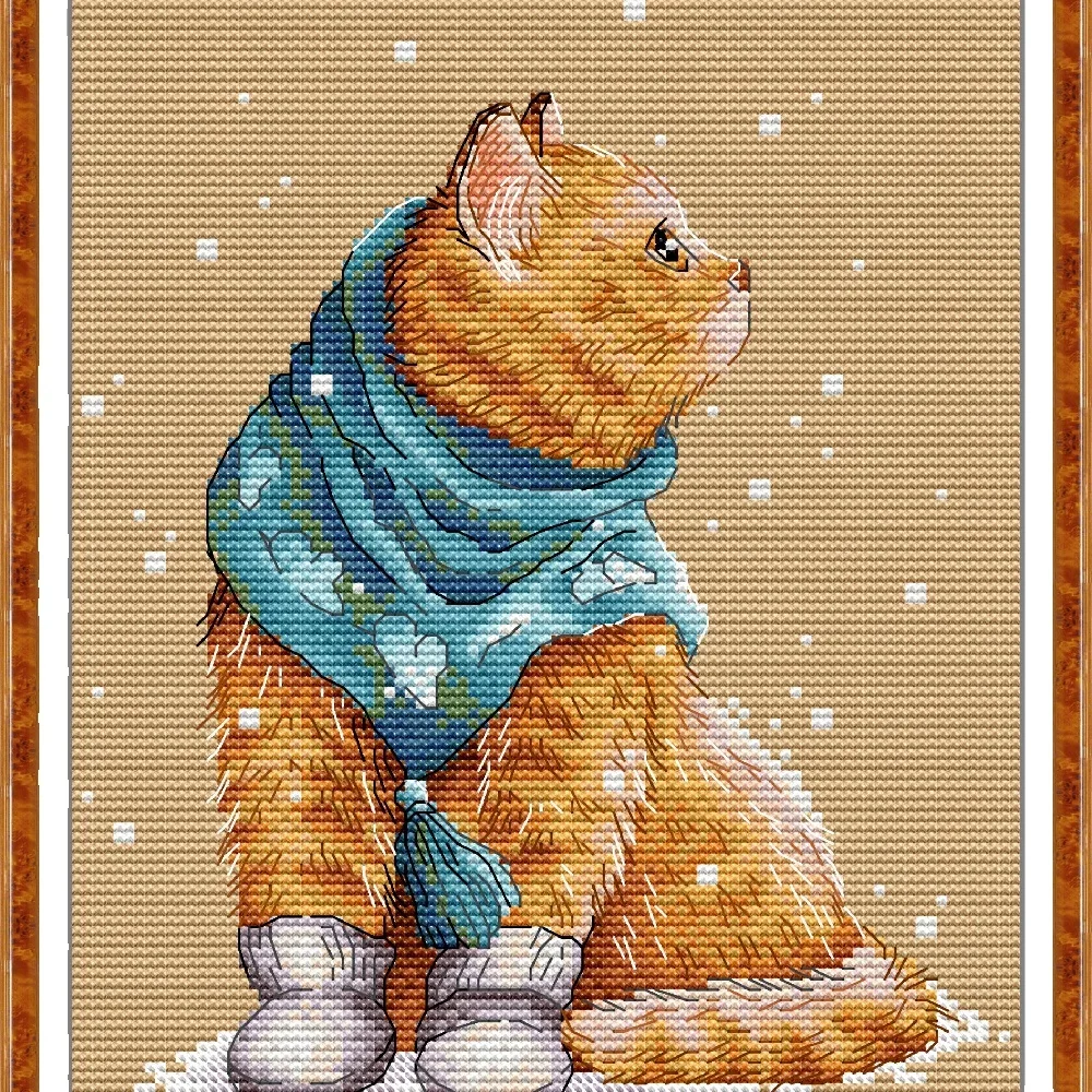 Joy Sunday-Pre-printed Cross Stitch Kit, DIY Easy Pattern, Aida 14, 11CT, Stamped Fabric Embroidery Set, Winter - Cat
Joy Sunday-Pre-printed Cross Stitch Kit, DIY Easy Pattern, Aida 14, 11CT, Stamped Fabric Embroidery Set, Winter - Cat