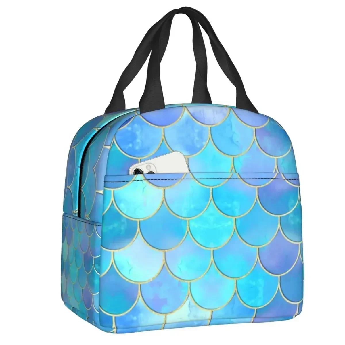 Gold Mermaid Scale Pattern Insulated Lunch Bags for Women Aqua Pearlescent Resuable Cooler Thermal Food Lunch Box School
Gold Mermaid Scale Pattern Insulated Lunch Bags for Women Aqua Pearlescent Resuable Cooler Thermal Food Lunch Box School