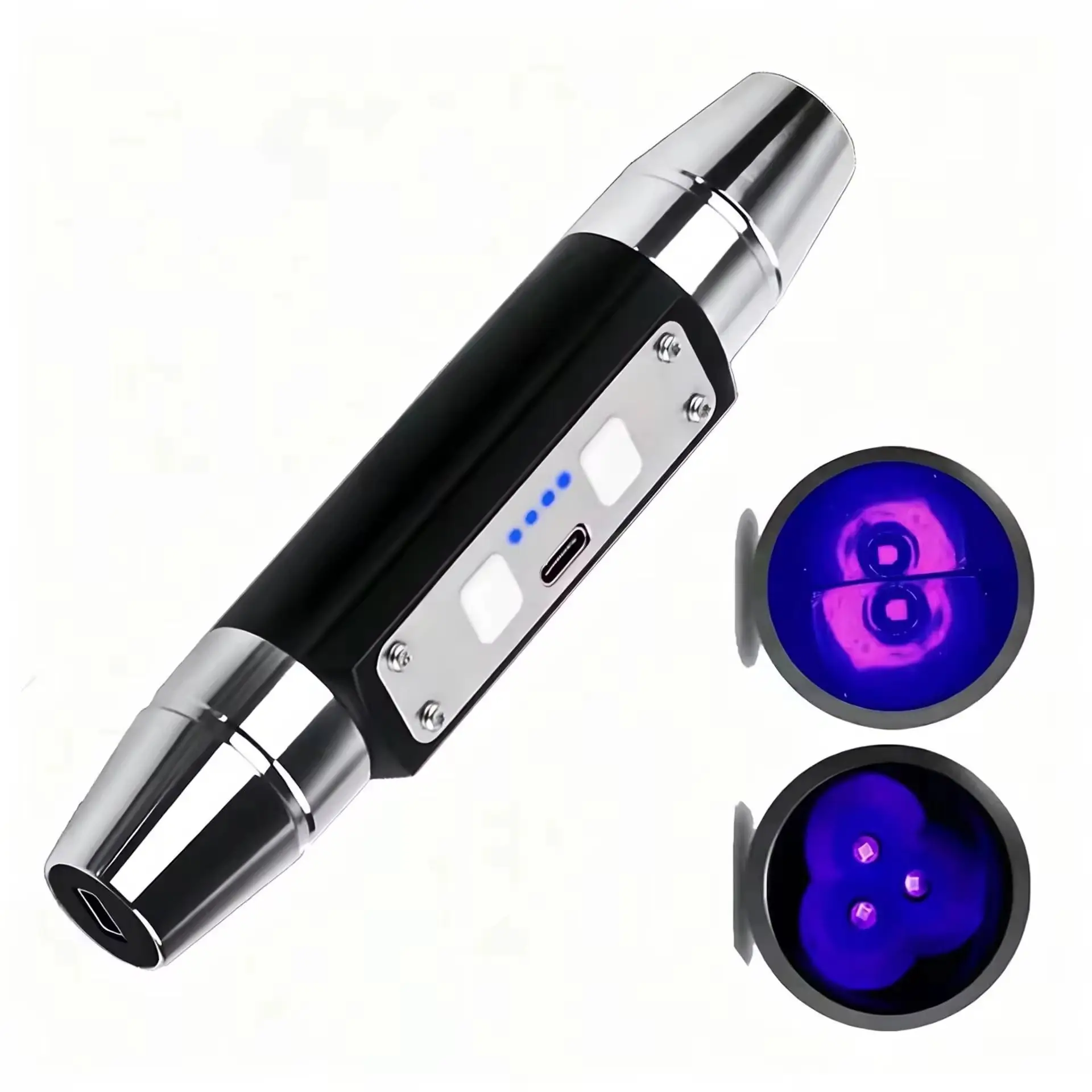 LLBest Shortwave UVC 254nm & Longwave 365nm 395nm UV Lamps Black Filter Tagged Stamp Detectors USB C Rechargeable LED Flashlight
LLBest Shortwave UVC 254nm & Longwave 365nm 395nm UV Lamps Black Filter Tagged Stamp Detectors USB C Rechargeable LED Flashlight