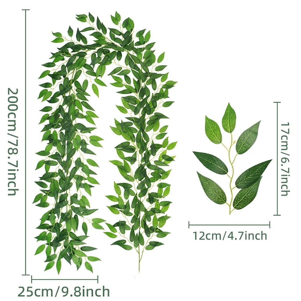 Green Artificial Leaves Vine 100cm/200cm Silk Material Simulated Willow Vine Vine Design Decorative Garland
Green Artificial Leaves Vine 100cm/200cm Silk Material Simulated Willow Vine Vine Design Decorative Garland