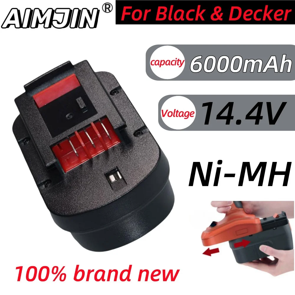 14.4V HPB14 for Black and Decker 6000mAh Ni-Mh Replacement Batteries for Firestorm FSB14 FS140BX 499936-34
14.4V HPB14 for Black and Decker 6000mAh Ni-Mh Replacement Batteries for Firestorm FSB14 FS140BX 499936-34