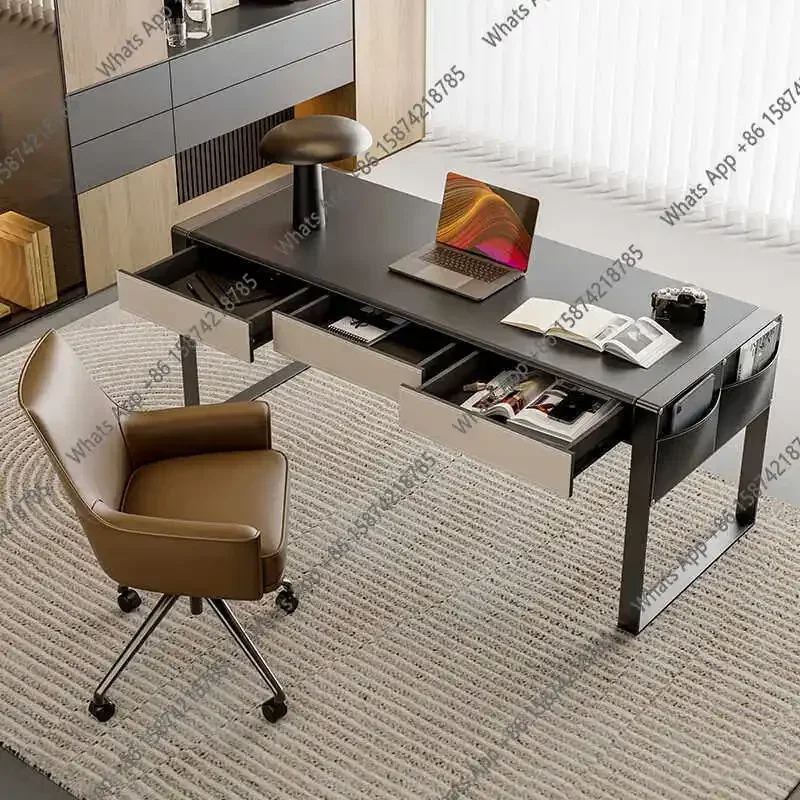 C X Italian Minimalist Desk Home Study Desk Solid Wood Modern High-end Saddle Leather Writing Computer Desk
C X Italian Minimalist Desk Home Study Desk Solid Wood Modern High-end Saddle Leather Writing Computer Desk
