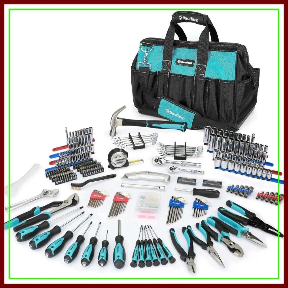 269-Piece Socket Wrench & Home Repair Tool Kit with Wide Open Mouth Tool Bag for Daily Use
269-Piece Socket Wrench & Home Repair Tool Kit with Wide Open Mouth Tool Bag for Daily Use